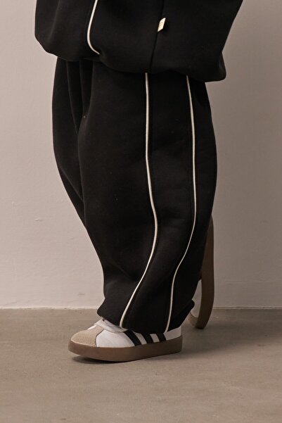 Oh La La Koala For Little Ones Black Piped Detail Sweatpants