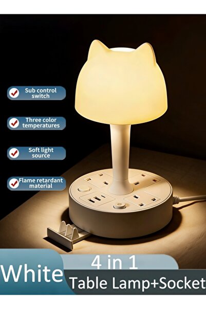 Generic Led Table Lamp,Desk lamp With 2 USB Charging Ports And 3 AC Power Out...