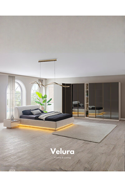 Velura Home & Living Flora 8 Cam Kapaklı (Köşe) Yatak Odası Takımı - Full Cam