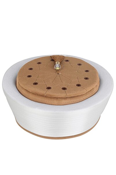 İkranur Akabe İmam Sarık din catifea brodata maro, pălărie de lux din pâslă f...