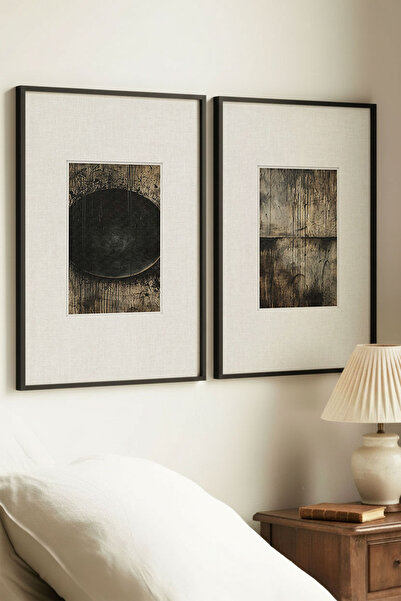 Zevahir Home 2 PIESE TABLURI VINTAGE CU CADRU NEGRU DIN LEMN, CU TEMATICĂ CER...