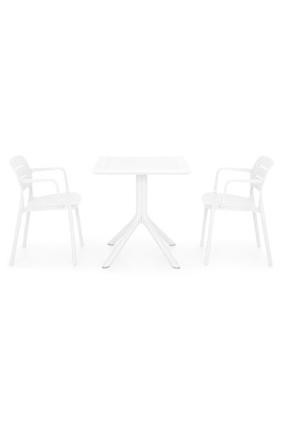 Maison Mex Set mobilier gradina/terasa 2 scaune si masa TIPPUS/MARCO, alb