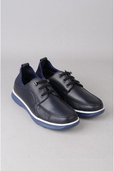 SEÇ KUNDURA Seç M595 Haki̇ki̇ De Leather Rkek Shoes Dark Blue