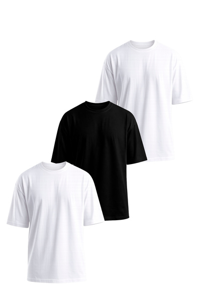 monox Oversize unisex majica od 3 dela, 100% pamuk, opuštenog kroja