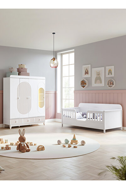 Setay Vizyon Çocuk Odası, Vizyon 4 Kapaklı Dolap, Etap Montessori Karyola - B...
