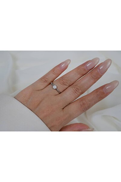 ATELİER TUĞBA Yzk392 Special Series Half Chain ​​Des Patterned K Stone Ring S...