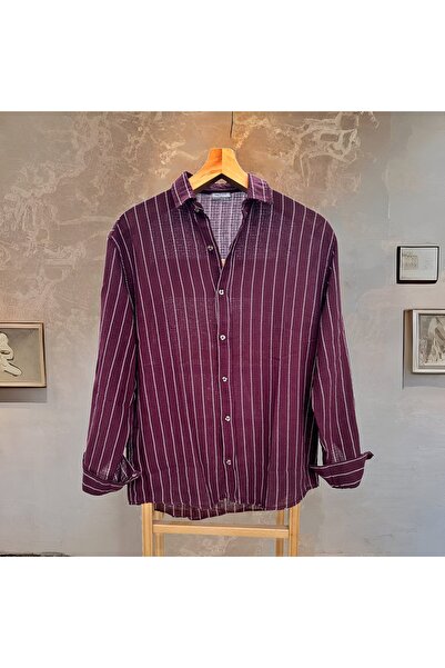 Hazhers Men's Linen Oversize Summer Shirt Loose Comfortable Fit