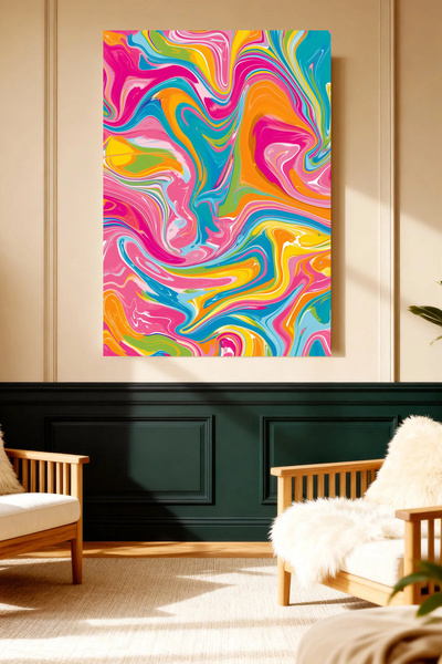 Mushen Studio Artă fluidă Color Flow, Artă modernă, Pictură pe pânză, Decor p...