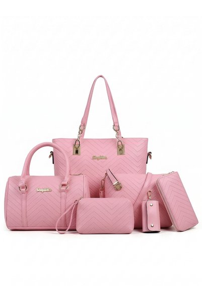 Magdeal Set of 6 Eco- Leather , Chevron Pattern