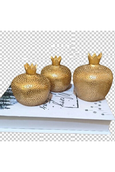 AKUA TAHTA 3'lü Büyük Nar Dekoru