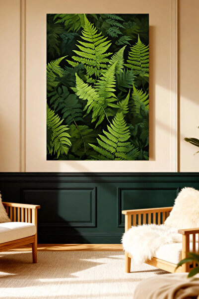 Mushen Studio Ierburi verzi Model natural cu plante Tablou pe pânză Decor pen...