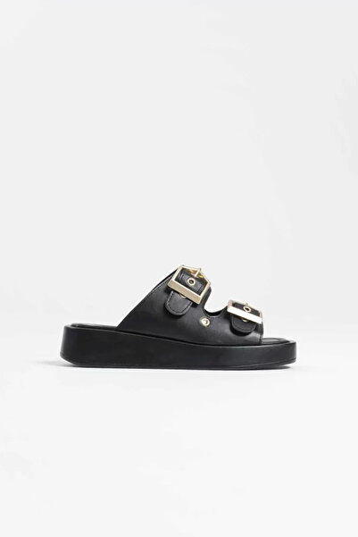 Belinora Жіночі чорні шкіряні капці TR17MY04A