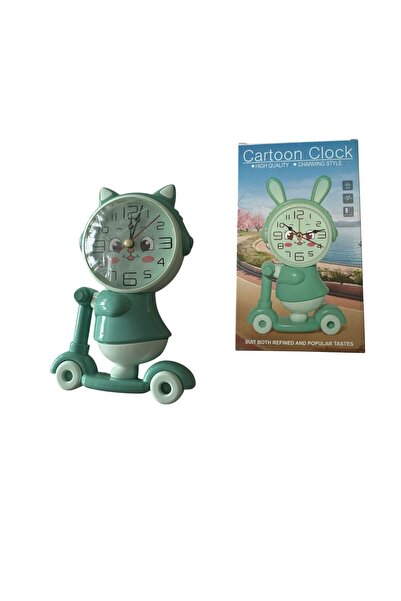 ADIRI SHOP Kids' alarm clock with bunny on scooter design, analog, with alarm