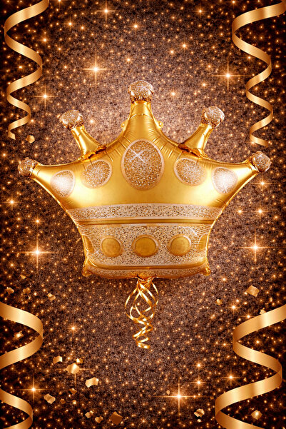 Happyewent Crown Shaped Foil Balloon – Gold Stylish Party Decoration
