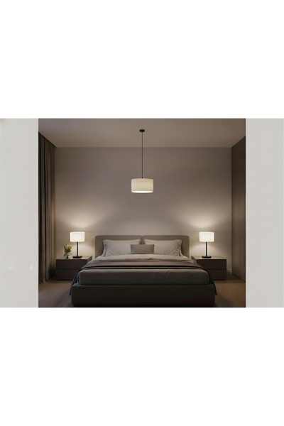 Vivense Fatma Abajur Avize Seti, Siyah Krem