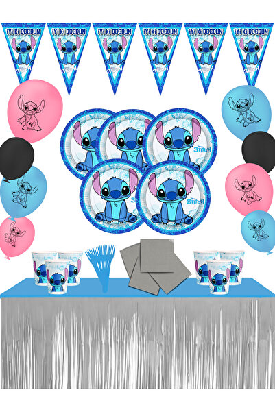 snowparty مجموعة زينة حفلات أعياد الميلاد من ستِتش ليلو وستِتش مع تنورة طاولة