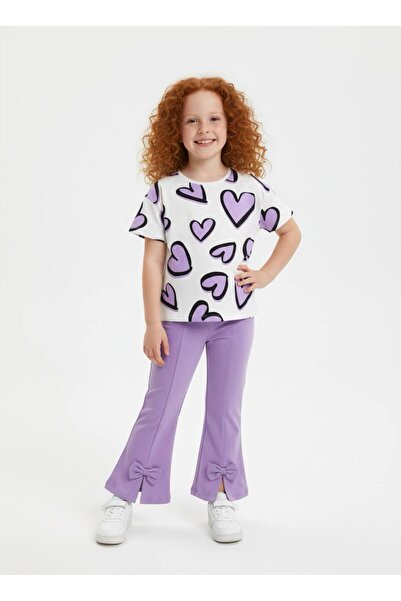 ARBİ kids Set elegant din două piese pentru fete, cu fundă în formă de inimă,...