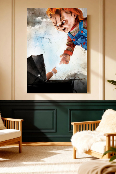 Mushen Studio Chucky Horror Doll Portret Vintage Canvas Print Solvent Printin...