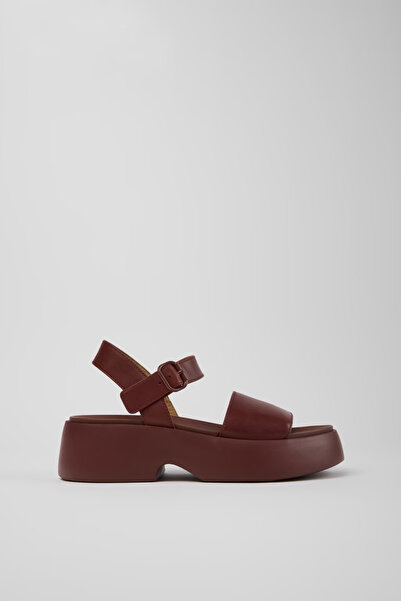 CAMPER Tasha Women's Claret Red Leather Sandals