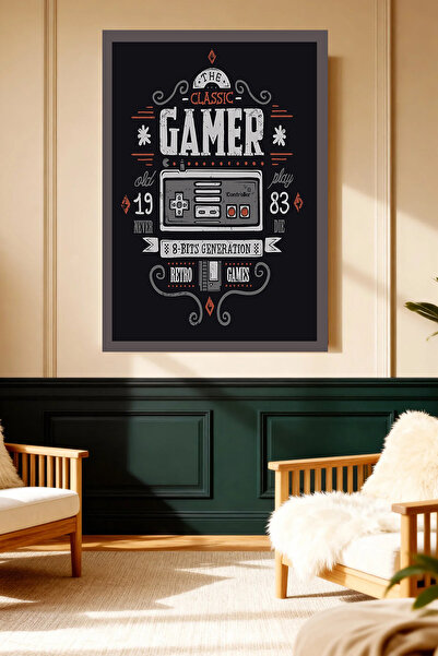 Mushen Studio Tablou pe pânză cu design de consolă de jocuri retro pentru gameri