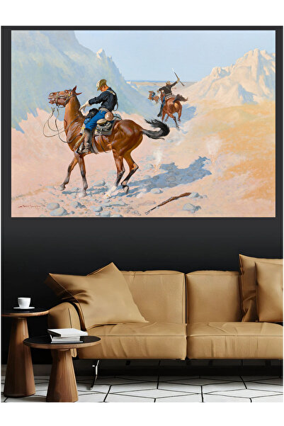 Mushen Studio Frederic Cowboy Horseback Attack Western Landscape Πίνακας σε κ...