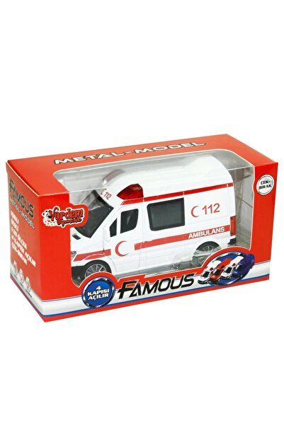 Vardem Toy Boxed Light and Sound Pull-Along Metal Ambulance - Standard Standard