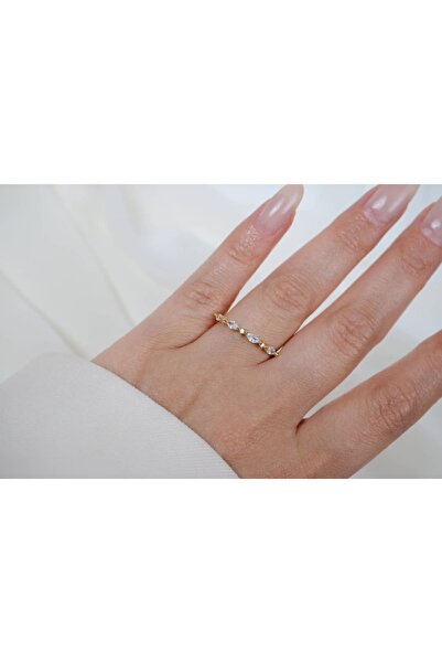 ATELİER TUĞBA Yzk370 Fine Crispy Stone Gold Adjustable Ring