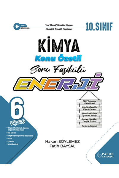 Palme Yayınevi Palme 10.Sınıf Enerji Kimya Konu Özetli Soru Fasikülleri (6 Fa...