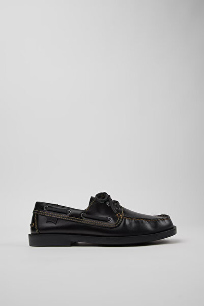 CAMPER Don Men's Black Leather Loafers/Boat Shoes