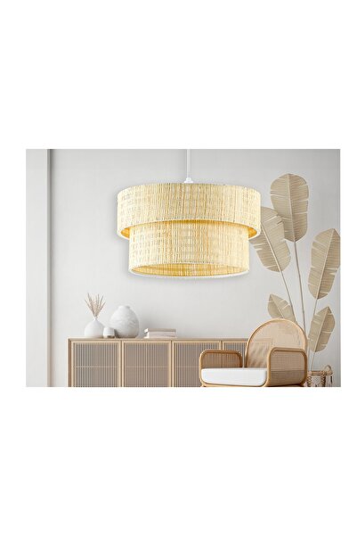 Vivense HASIR MODERN DOĞAL HAZERAN RATTAN AVİZE, BAMBU