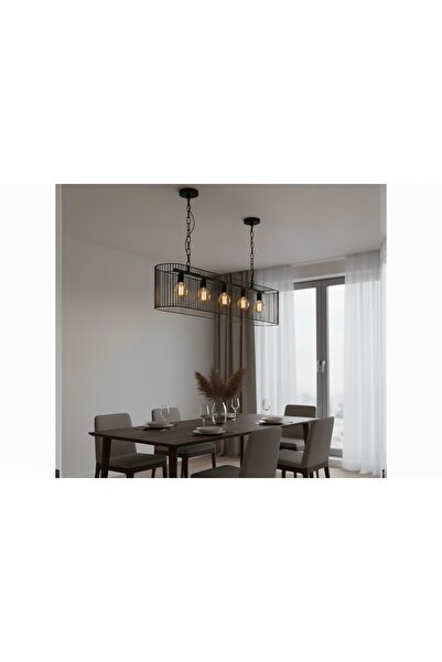 Vivense GÖKTUĞ BEŞLİ ENDÜSTRİYEL TASARIM SİYAH AVİZE