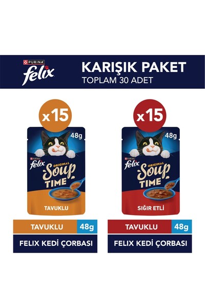 FELIX Kedi Çorbası Karışık 30 Lu