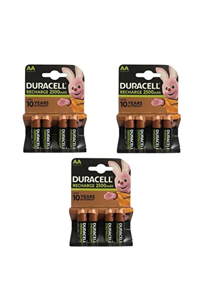 Duracell Şarj Edilebilir Kalem Pil 4'lü 2500 mAh 3 Adet