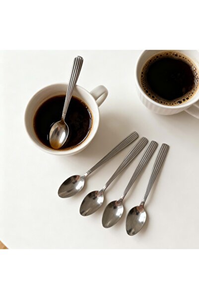 Quttin Set of 6 Stainless Steel Coffee Spoons Model LOUVRE –