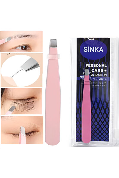 SİNKA ملقط وردي عريض عالي الجودة ذو طرف مستقيم