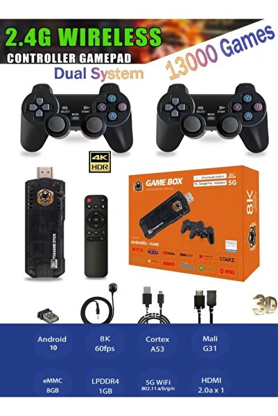 Mi VAZA TV Game Set Top Box Home Game Console 8K HD Wireless Dual System PSP ...
