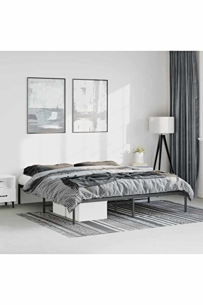 Concept Μεταλλικό πλαίσιο κρεβατιού, μαύρο, 183x213 εκ.