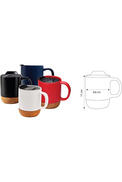 Generic 13 oz Blue Ceramic Sublimation Mug with Cork Base & Lid