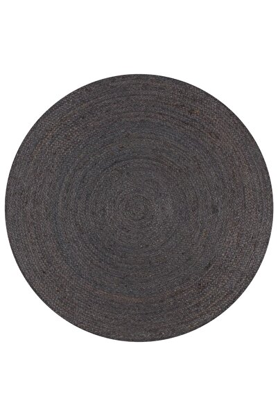 Concept Χειροποίητο Χαλί , σκούρο γκρι, 120 εκ., γιούτα, στρογγυλό
