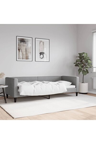 Concept Cadru de pat, gri deschis, 80x200 cm, material textil