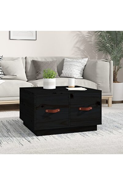 Concept Masă de cafea, neagră, 60x53x35 cm, lemn masiv de pin