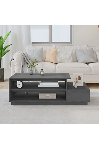 Concept Masă de cafea, gri, 120x50x40,5 cm, lemn masiv de pin