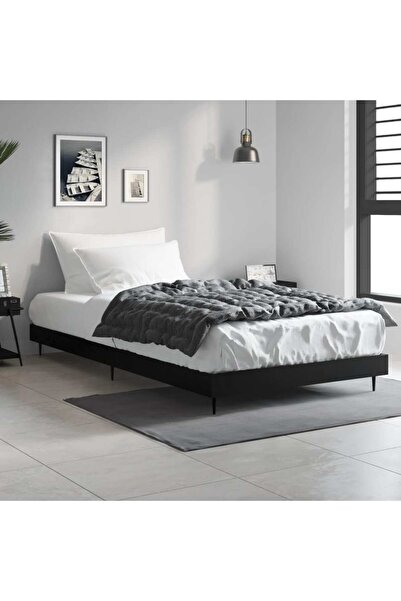 Concept Σκελετός κρεβατιού, μαύρο, 100x200 εκ., επεξεργασμένο ξύλο