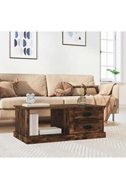 Concept Τραπεζάκι σαλονιού, καπνιστή δρυς, 90x50x35 εκ., επεξεργασμένο ξύλο