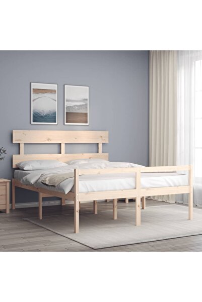 Concept Cadru de pat cu tăblie, 160x200 cm, lemn masiv