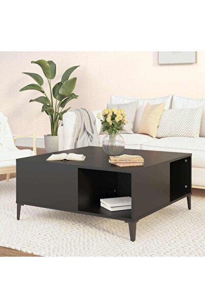 Concept Τραπεζάκι σαλονιού, μαύρο, 80x80x36,5 cm, επεξεργασμένο ξύλο