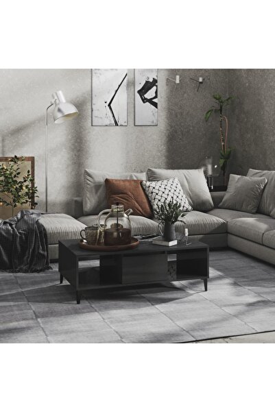 Concept Τραπεζάκι σαλονιού, γυαλιστερό γκρι, 103,5x60x35 cm, μοριοσανίδα