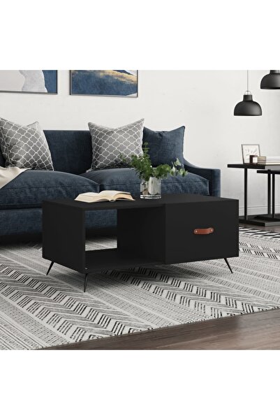 Concept Τραπεζάκι σαλονιού, μαύρο, 90x50x40 εκ., επεξεργασμένο ξύλο