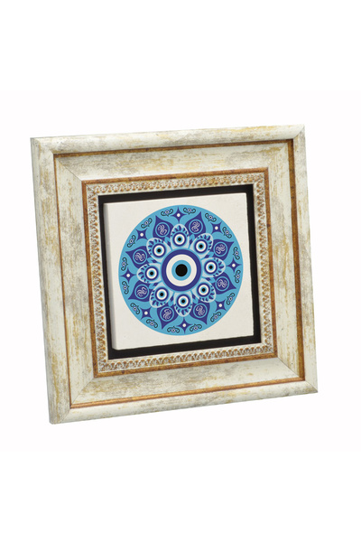 Sadrazam Evil Eye Bead Pattern Printed Natural Stone Table 20X201G-Nb2