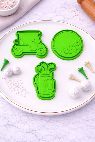 Muhcu Home مجموعة قوالب الكوكيز ذات طابع الجولف ⛳ |   عربة الجولف، كرة و حقيب...